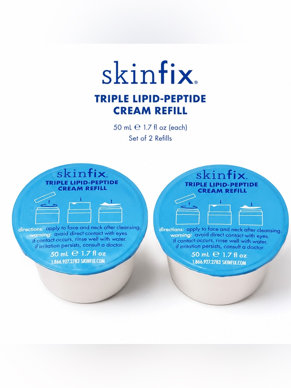 Skinfix Triple Lipid-Peptide Cream Refills (Set of 2) New/No Box